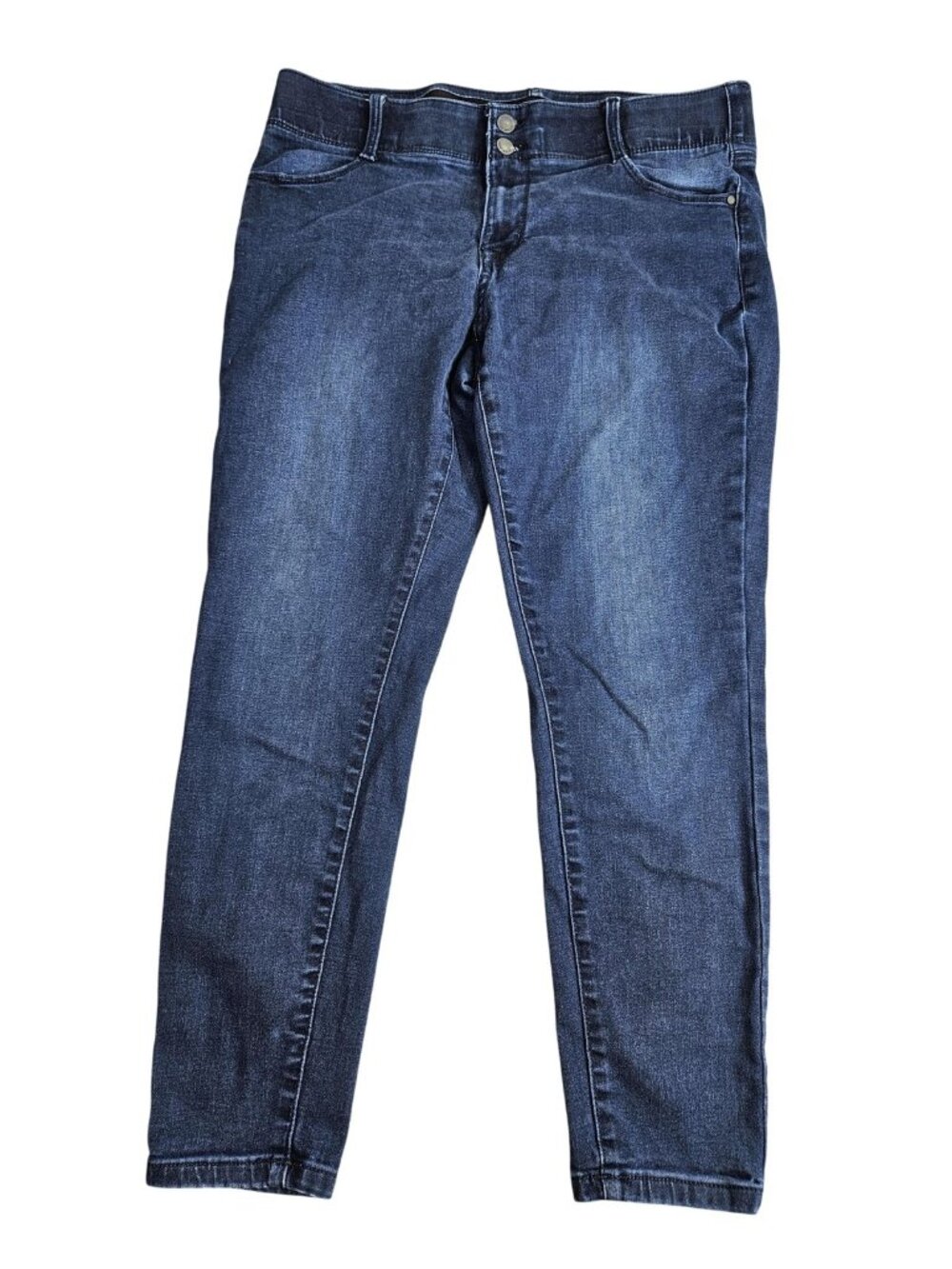 Nine West Skinny Jeans Womens 14 Blue Med Wash High Rise‎ Stretch Denim Slim